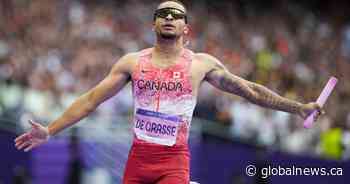 Canadian track star Andre De Grasse enjoying reception after latest Olympic medal