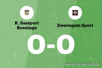 Sassport Boezinge en Zwevegem Sport blijven steken op 0-0