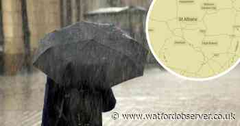 Yellow weather warning for Hertfordshire amid flooding disruption