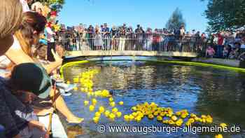 Der Mühlbach leuchtet quietschgelb: Wieder Entenrennen in Dießen
