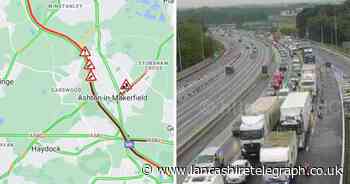 Miles of congestion on motorway after lorry loses its trailer
