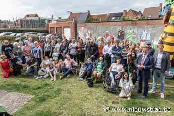 Bewoners geven lege muur nabij buurthuis extra kleur