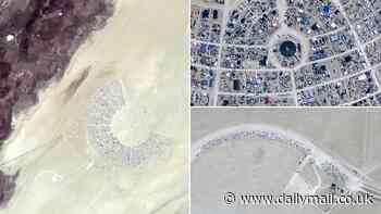 See Burning Man from SPACE: Incredible satellite image shows the sheer scale of the festival in Nevada's Black Rock Desert
