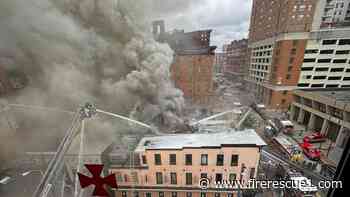 Baltimore firefighters battle 5-alarm blaze across from firehouse