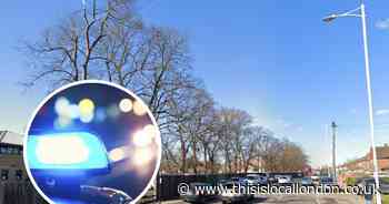 Road closed and 'driver taken to hospital' after car crashed into lamppost