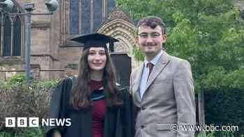 Twins win the same award at different universities
