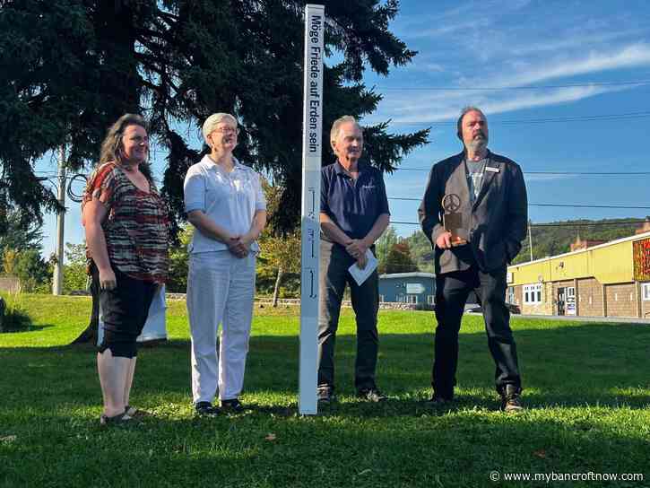 ‘We need to normalize peace’: Peace pole unveiled in Bancroft 