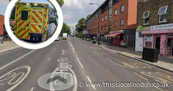 Person in hospital after crash between motorcycle and two cars