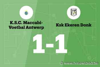 Van Loon redt punt voor Ekeren Donk B tegen Maccabi