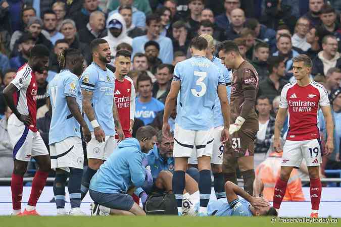 Man City says Rodri has a ligament injury in his right knee but gives no time frame on absence