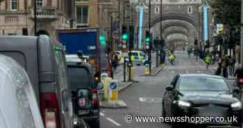 Woman in hospital after crash on Tower Bridge