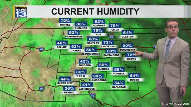 Weak cold front & rain-free weather around New Mexico