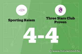 Sporting Keiem speelt gelijk in thuiswedstrijd tegen TSC Proven