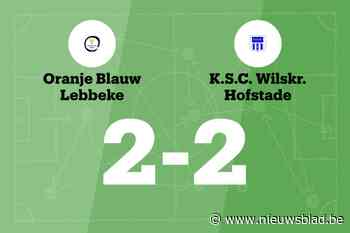 OB Lebbeke en Wilskracht Hofstade spelen 2-2