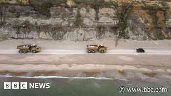 Beach partially shut as coastal defence work begins