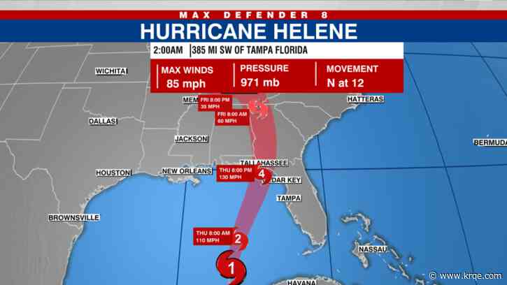 Hurricane Helene 8 a.m. update: Now Category 2 storm