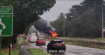 RECAP: A31 reopens after caravan fire near St Leonards