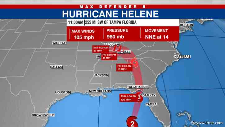 LIVE | Hurricane Helene 5 p.m. update: Storm reaches Category 3 strength
