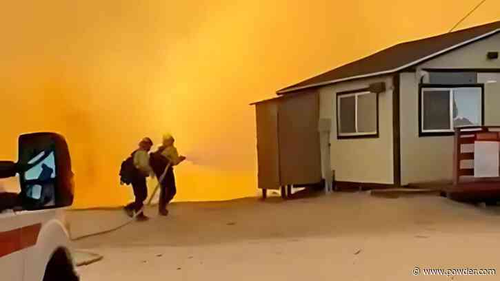 Heroic Firefighters Save California Ski Resort Structure