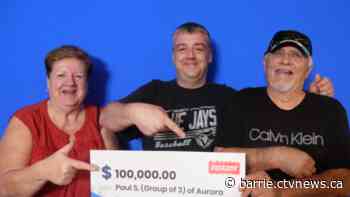 Aurora family celebrates $100,000 lottery jackpot with steak dinner