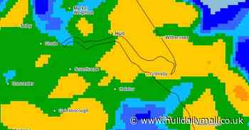 Met Office severe weather warning with heavy rain forecast