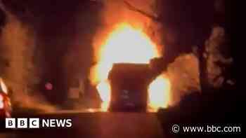Choir escapes dramatic coach fire unhurt