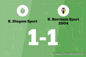 Diegem Sport deelt thuis de punten met Berchem Sport