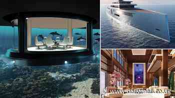 James Bond, eat your heart out! Incredible 454ft-megayacht has an underwater dining room, a 32ft 'blue hole' pool, and a 40-seater theatre - but it comes with an eye-watering price tag