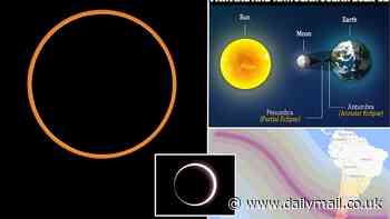 Rare 'Ring of Fire' will appear in the skies for thousands of people TOMORROW: How and when to see the second solar eclipse of the year