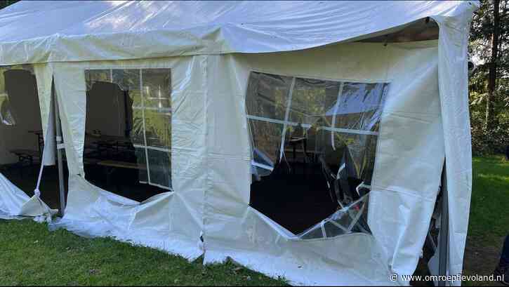 Bant - Vandalen slaan toe in Kuinderbos: partytent en dixie vernield