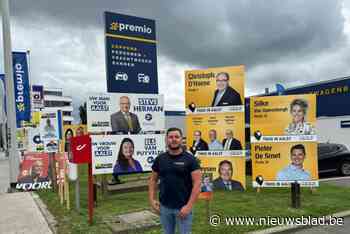 Grasplein voor bandencentrale van Jean-Luc is Wilde Westen van verkiezingsborden: “Iedereen die wil, mag erbij”