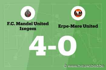 A. Desot scoort twee keer voor Mandel United in wedstrijd tegen Erpe-Mere United