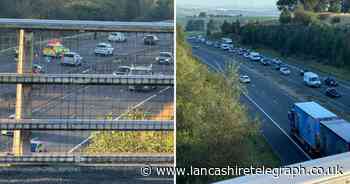 M65 traffic delays due to crash at Guide Roundabout