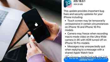 Update your iPhone NOW: Apple releases an urgent security update that fixes a 'rare' bug - here's how to install it on your device