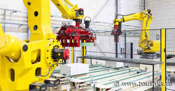 Vollautomatisiert vorgefertigte Mauertafeln aus Kalksandstein von Emsländer Bauwerkstoffe