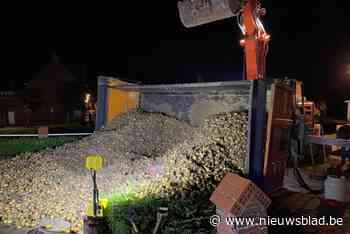 As van aanhanger breekt af: lading uien belandt in voortuin van brandweerman