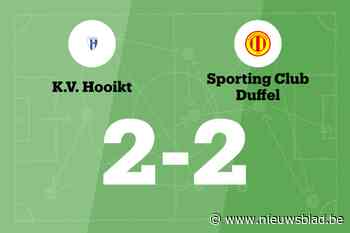 Hooikt B speelt thuis gelijk tegen SC Duffel B