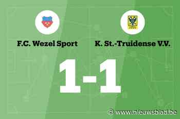 Wezel Sport speelt thuis gelijk tegen STVV B