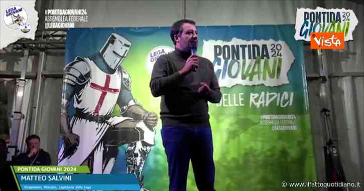 Salvini striglia i giovani della Lega a Pontida: “Cori contro Tajani? Lui è un amico. Non stiamo giocando, gli avversari sono fuori”
