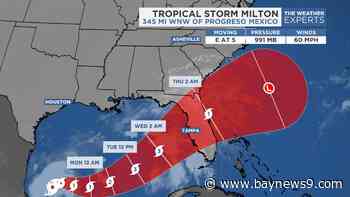 Milton forecast to strengthen, will impact Florida's west coast Wednesday