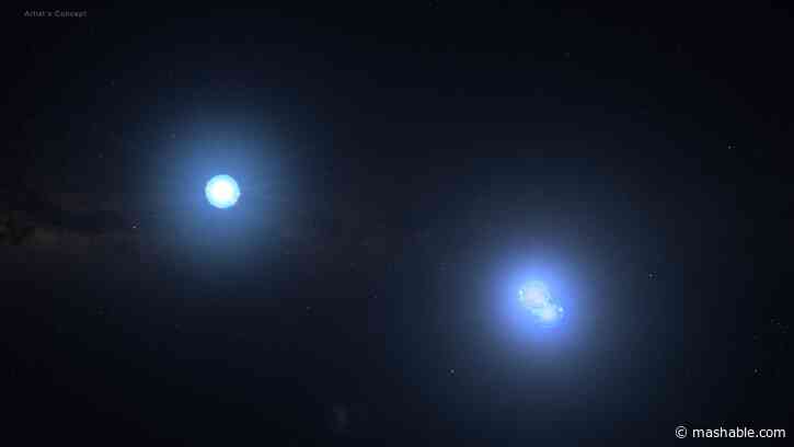 Imagine 3 stars orbiting each other every 4 weeks. It's real.