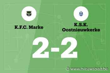 FC Marke en KSK Oostnieuwkerke eindigt op 2-2