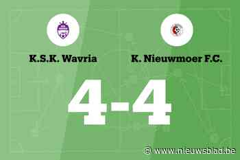 Wavria speelt gelijk in thuiswedstrijd tegen Nieuwmoer