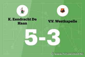 Eendracht De Haan wint spektakelwedstrijd van VV Westkapelle