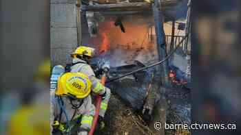 Fire burns barn in Oro