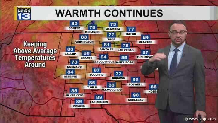 Above average temperatures continue