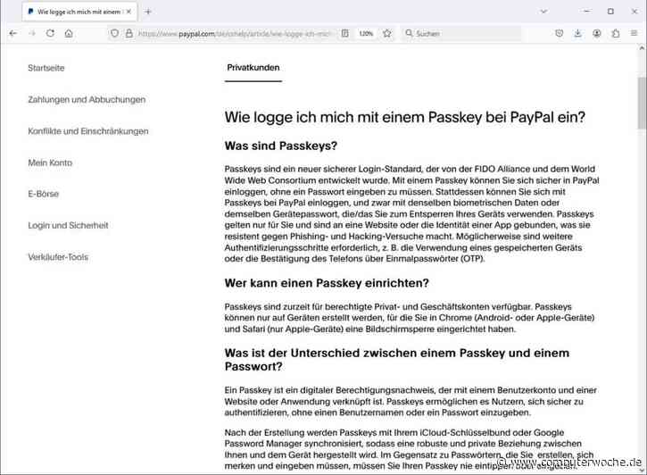 PayPal: Passkey in der Android-App einrichten
