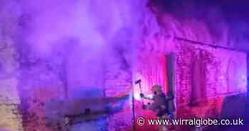 Huge plumes of smoke seen billowing as former Upton school house goes up in flames