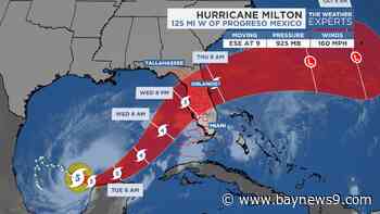 Milton now a Category 5 storm with 160 mph winds as it approaches Florida's west coast