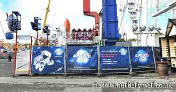 Hull Fair's new rides including Apollo 13 which has just arrived in the UK
